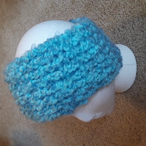 Blue handmade knit ear warmer - Picture 2 of 5